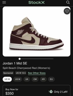 Jordan 1 Mid Se cherrywood w/youth  6.5