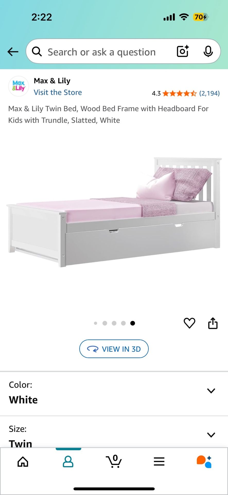 Twin bed with trundle