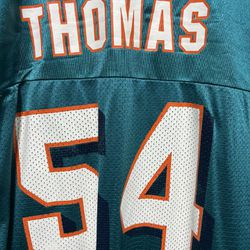 Thomas #54 Miami Dolphins NFL Reebok football jersey, men’s size 2XL, used
