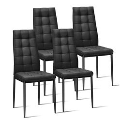 Set of 4) Living Kitchen Dining Chairs Thick Fabric Cushion 2234 