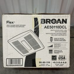 Broan AE50110DCL Flexflow Ventilation Fan LED Light DC Motor Bathroom 50-80-110