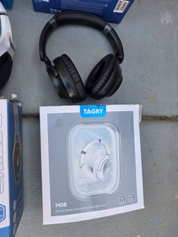 TAGRY Hybrid Active Noise Cancelling Bluetooth Headphones 100H Playtime Wireless Over Ear Headphone with Fast Charging Hi-Res Audio Headsets Comfort E