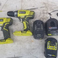 Ryobi Drill And Impact Driver, 2 4ah Batteries,  Charger $120