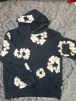 navy blue denim tears hoodie 