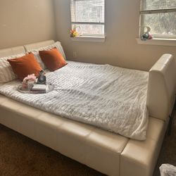 Leather Platform Bed Frame And Mattress 