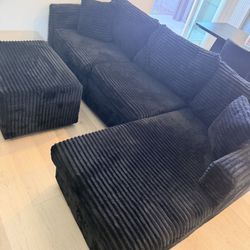 Black Corduroy Couch