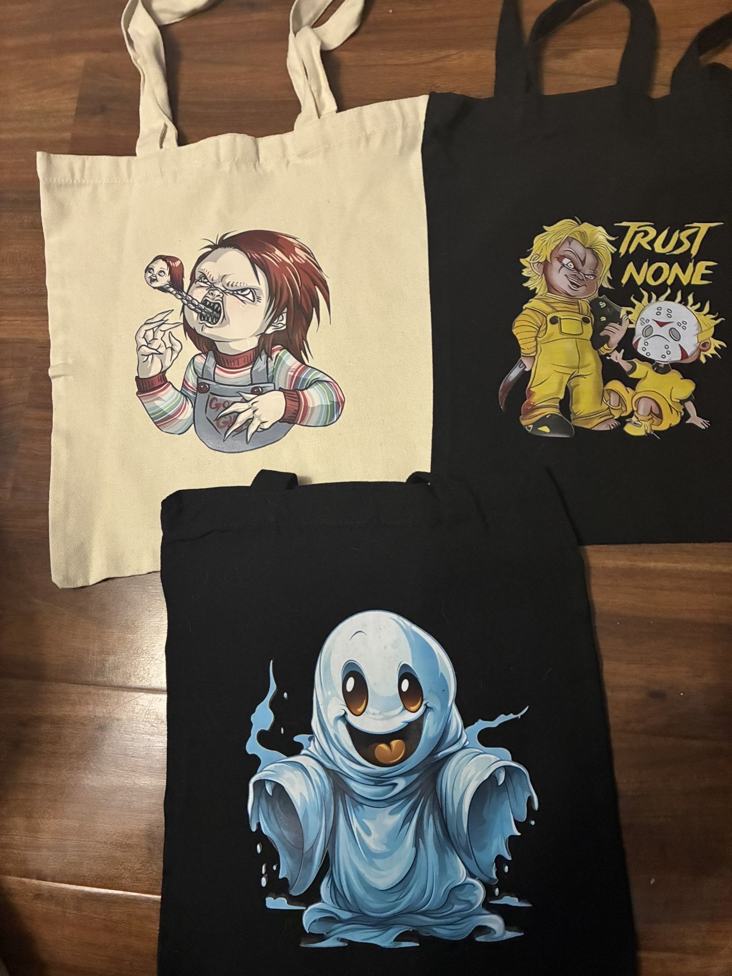 HALLOWEEN SELF MADE CANVAS TOTE BAGS