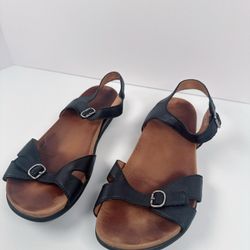 Dansko Judith Adjustable Sandal for Women Leather Sz 39 Black