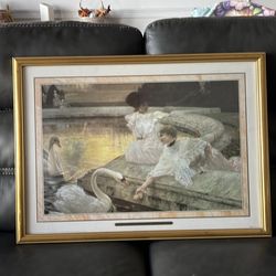 Screen print of (Joseph Marius • The Swans • Musee Roubaix)