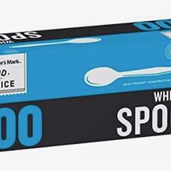 Heavyweight White Plastic Disposable Spoons