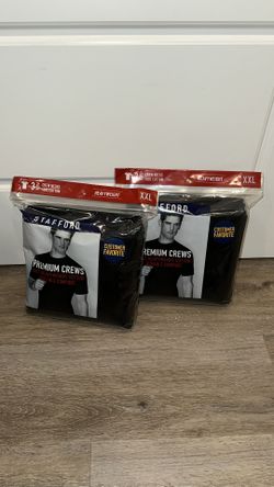 Stafford Heavyweight, Mens 3 Pack, Black, XXL, Short Sleeve, Crew Neck T-Shirt  (2 Sets)