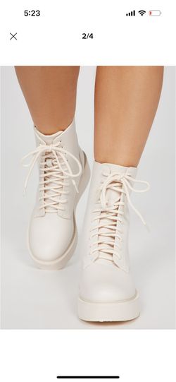 Fashion Nova Ivory Boots 