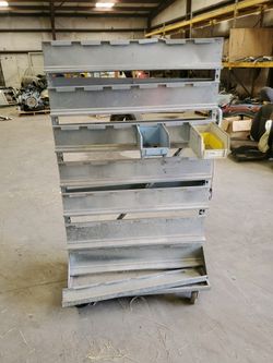 Mobile Gravity Shelf Bin Organizer On The Wheels