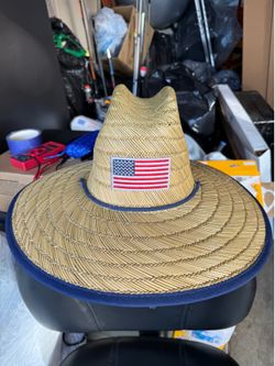 Straw Hat American Flag Patriotic