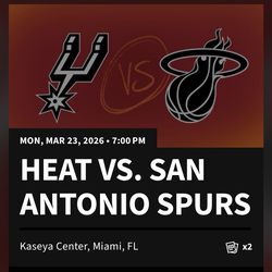 2 Miami Heat vs San Antonio Spurs tickets
