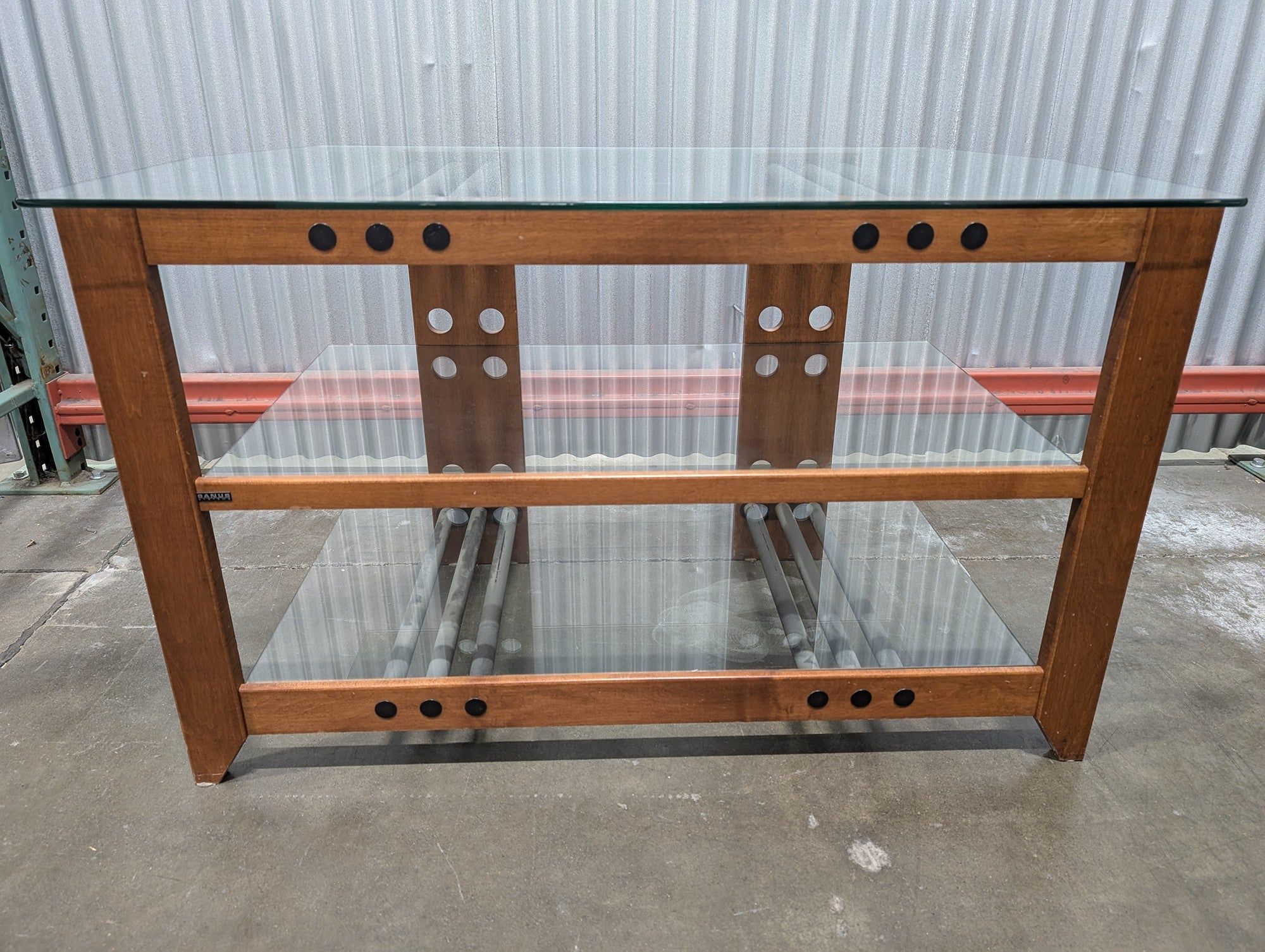 SANUS SYSTEMS Contemporary Wood and Glass Media Console