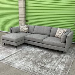 Large Deep Gray Modern Sectional Couch Sofa