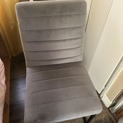 Padded, Grey Desk Or Vanity Chair