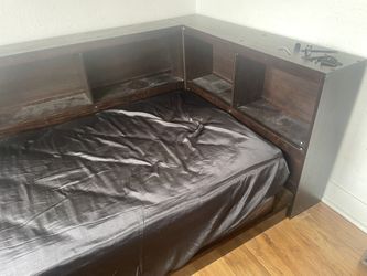 Free Twin Bed Frame With Shelves Storage And Charging Port