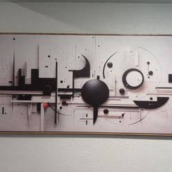Large Framed Canvas Print Abstract Modern Geometric