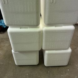 6 Styrofoam Coolers