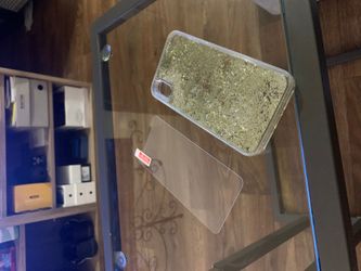 iPhone X or XS glitter case and temerles glass $20
