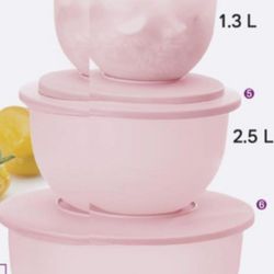 New Tupperware 3 pc set pink