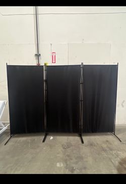 New  3-Panel Room Divider Folding Privacy Partition Screen for Office Room Black