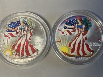 2-1oz American Silver Eagle.999 Color