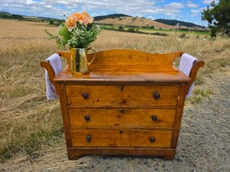 MARVELOUS Antique British 18th Century Pine Dresser Chest Vanity 3 Drawers