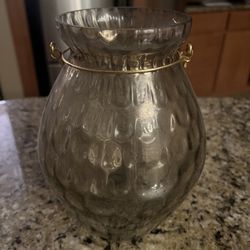 Gold Glass Candle Pillar 