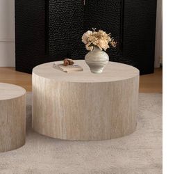 Travertine Appearance Coffee Table (composite)