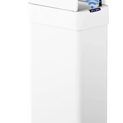 16 Gallon Automatic Trash Can - Stainless Steel with Motion Sensor Butterfly Lid - White