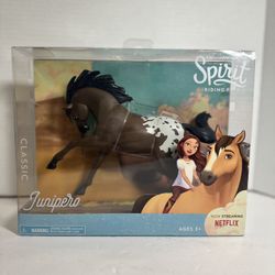 2017 DREAM WORKS SPIRIT RIDING FREE CLASSIC JUNIPERO BROWN AND BLACK HORSE--NEW