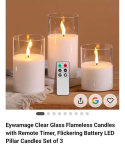 Flameless Glass Candle Set new