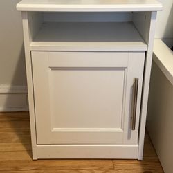 White Bedside Table with Door