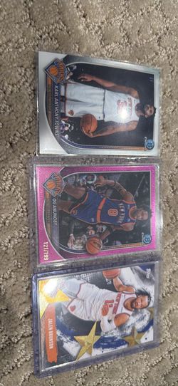 2025-26 Topps/Bowman Chrome Knicks Lot (3 Cards) - KAT Refractor, OG Anunoby Pink /199, Jalen Brunson