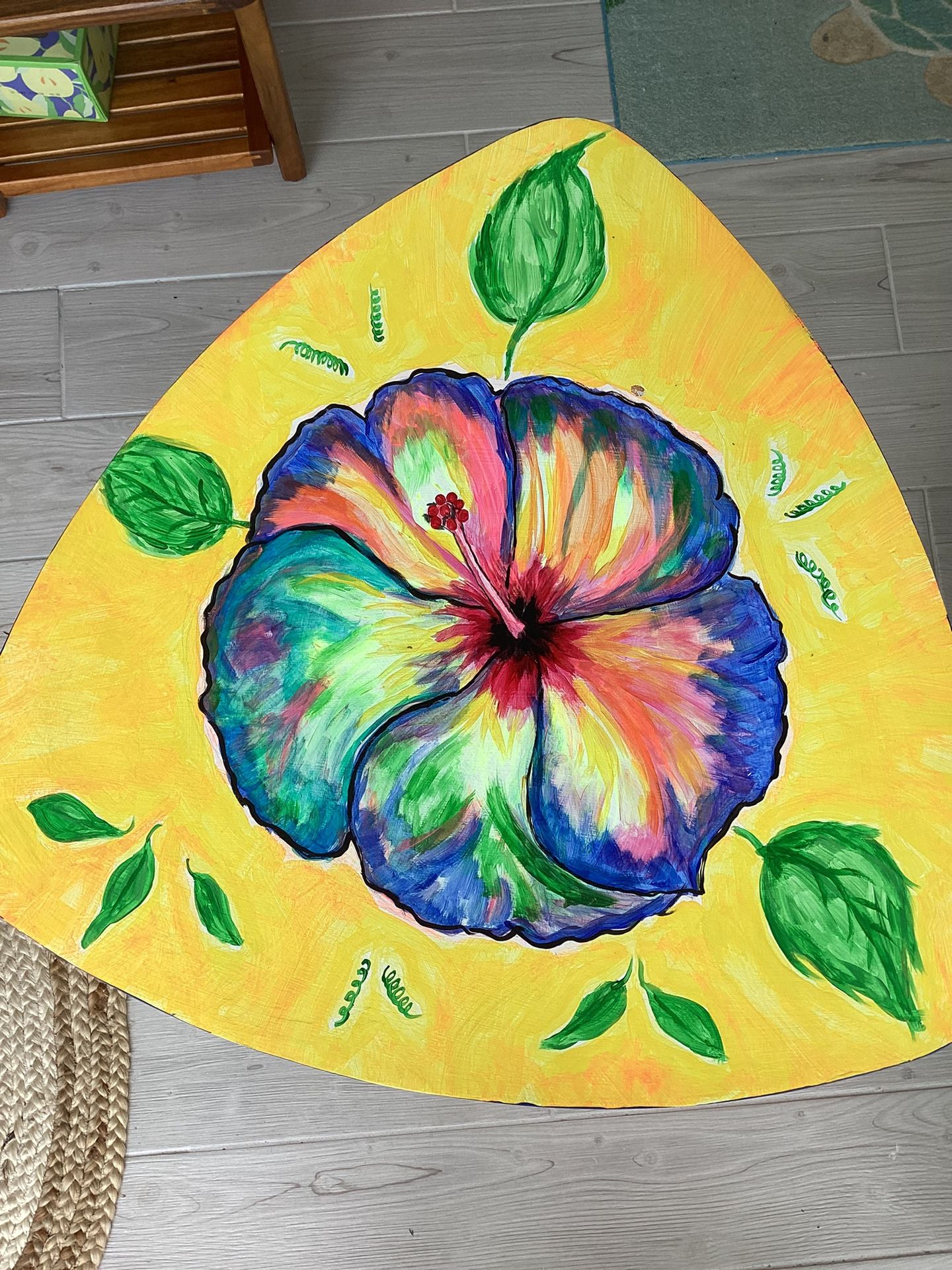 END TABLE, HAND PAINTED, FUN!