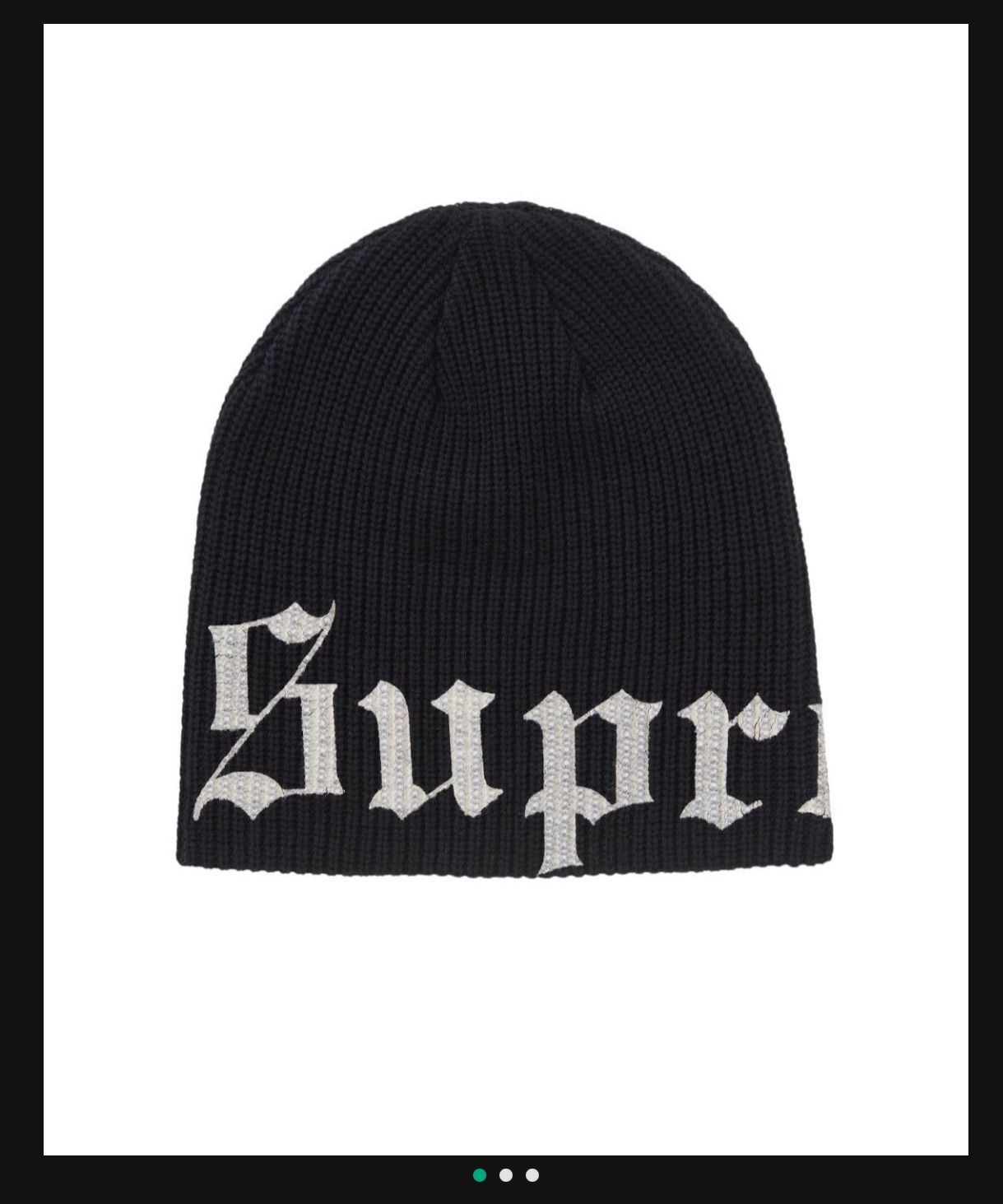 Supreme Old English Printed Beanie Black DS