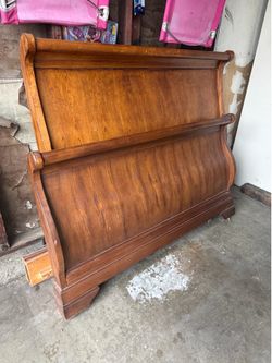Full size sleigh bed wood headboard