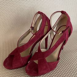 Michael Kors Red Suede Platform Shoes