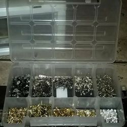NEW JEWELRY MAKING KIT CRAFT STUD DANGLE EARRINGS BROOCH PIN STORAGE CASE CONTAINER ORGANIZER