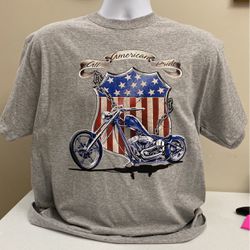 Motorcycle Design T-shirt, Gildan 90 Cotton/10% Polyester, New, Size Large ( item 242)