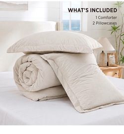 Beige Comforter Set with 2 Pillowcases 104x90