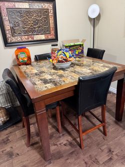 Counter Height Dining Table with 4 Chairs