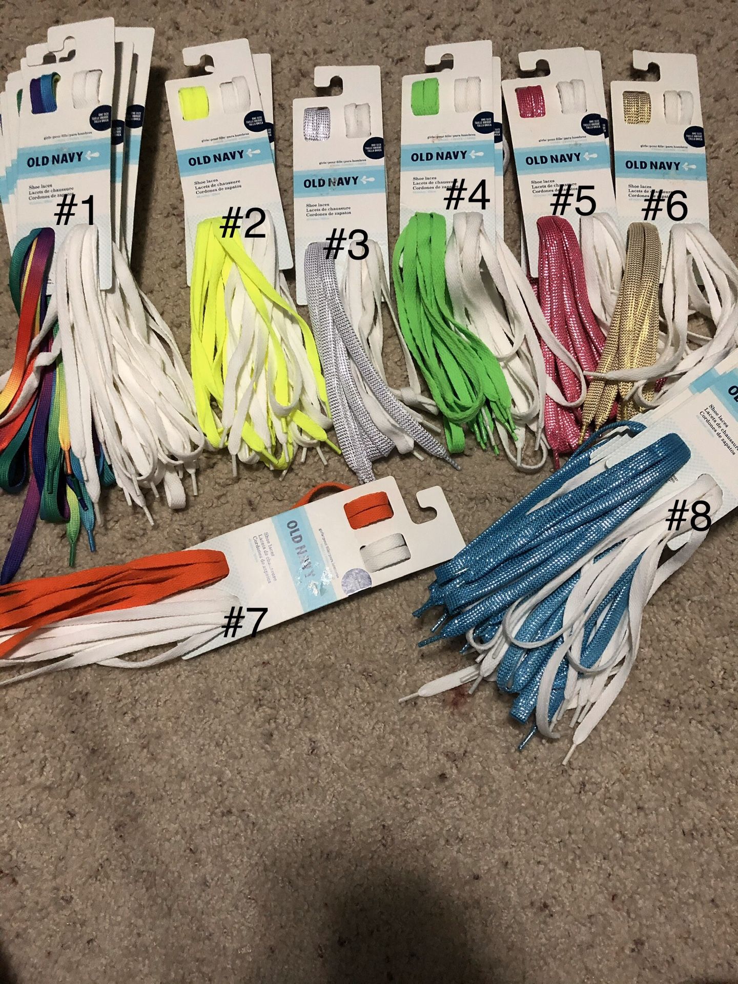 Old Navy Shoe Laces New 4 packs for $5