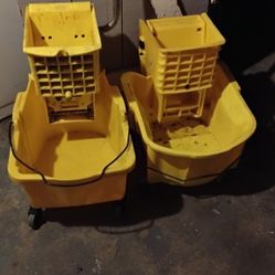 2 Industrial Mop Buckets