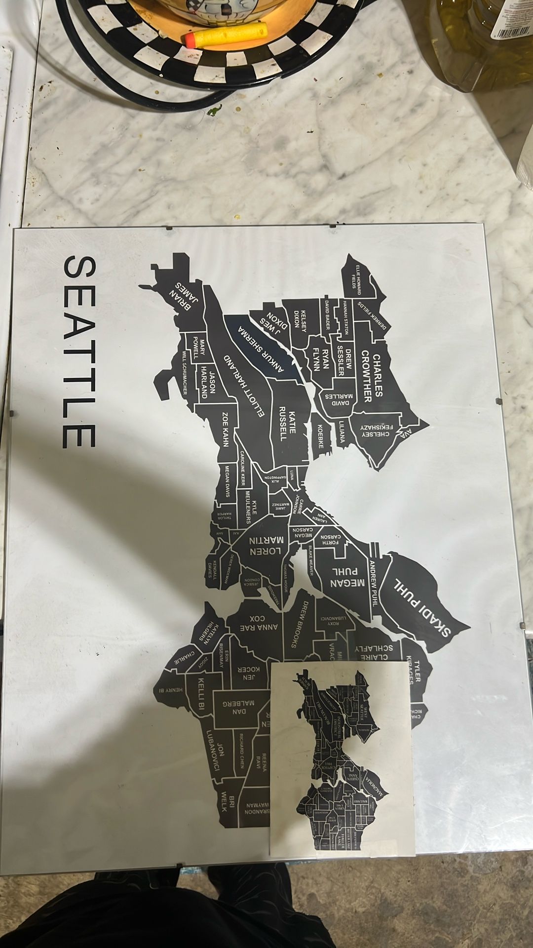 Seattle Map Picture With Frame