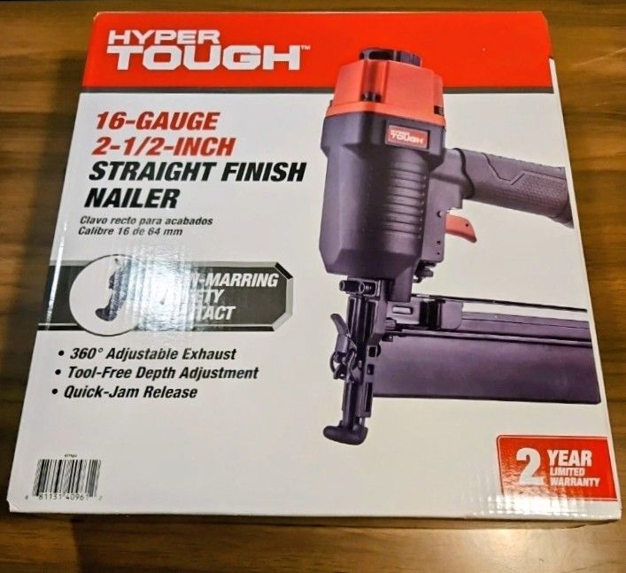 HYPER TOUGH 16-GAUGE 2-1/2" STRAIGHT FINISH Pneumatic NAILER HTFN64 New!!!!!