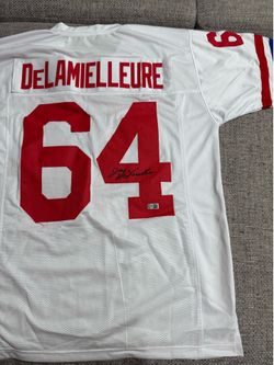 Joe DeLamielleure Signed Autograph Custom American Jersey- TSE Coa Sticker Only